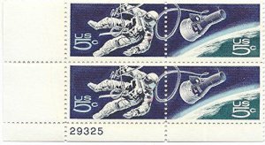 1967 Space Accomplishments Plate Block of 4 Postage Stamps, Sc#1331-1332, MNH,OG