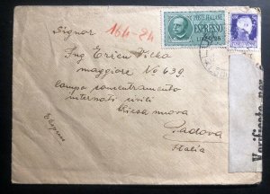 1943 Lubiana Slovenia Cover to Erzeu Vicko Padova Italy Concentration Camp KZ