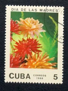 CUBA Sc# 3013 FLOWERS Mother's Day 5c 1988  used cto