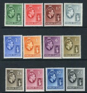 BRITISH VIRGIN ISLANDS-1938-47  A mounted mint set to £1 Sg 110a-121