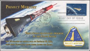 A0-1193-3, 1962, Friendship 7, John Glenn,  FDC, SC 1193, Mercury