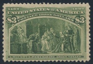 US Scott #243 Mint, F, Hinged