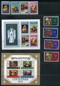 Bahamas Christmas Stamp Sets and Sheets From 1973-1984 MNH