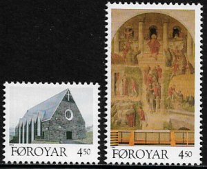 Faroe Is #310-1 MNH Set - Church - Christmas
