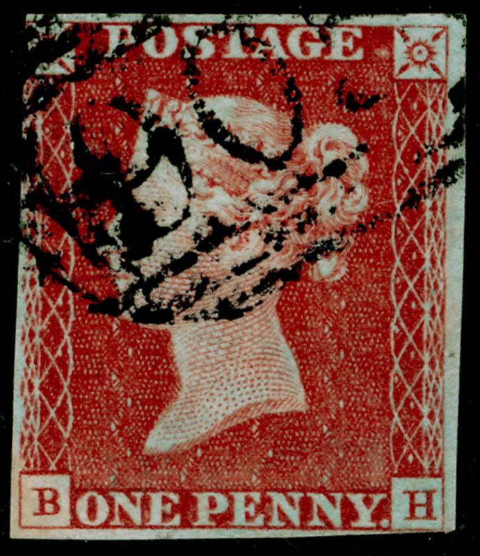 SG8, 1d red-brown, PLATE 41, USED. Cat £50. BH