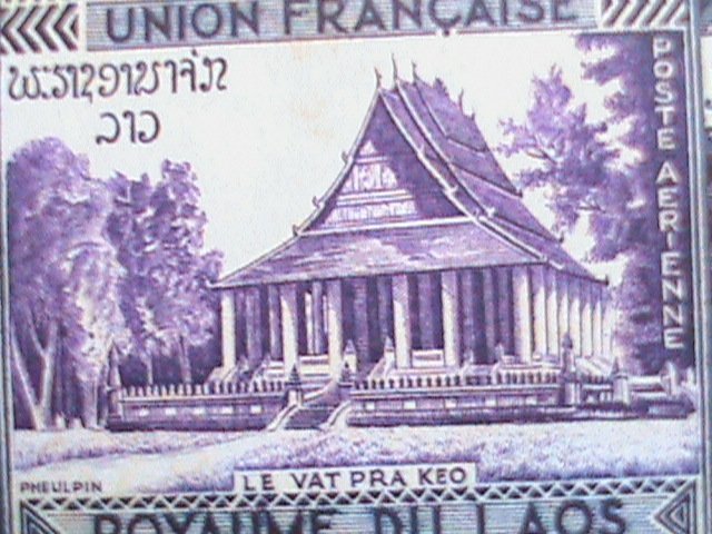 ​LAOS STAMP:1952- SC#C1-4-WOMAN WAVING & HUT  MINT STAMP SET-VERY OLD AIRMAIL