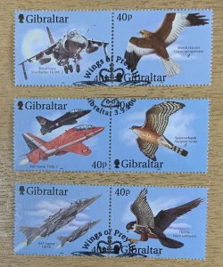 GIBRALTAR 2001 WINGS OF PREY SET SG982/987 FINE USED