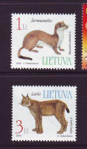 Lithuania Sc 720-1 2002 Red Book animals stamp set mint NH