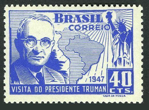 Brazil 673 block/4,MNH.Michel 717. Visit of US Pres.Harry Truman,1947.Liberty.