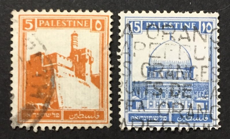 Palestine 1927-42 #63,67, Views, Used.