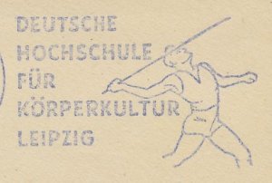 Meter cover Deutsche Post / Germany 1960 Physical education - Javelin throw