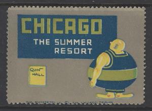 Early 1900s Chicago The Summer Resort Advertisement Poster Stamp - (AV68)