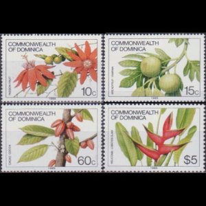 DOMINICA 1985 - Scott# 721b-32b Flowers dated 1985 Set of 4 NH