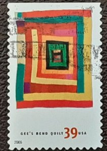 US Scott # 4090; used 39c Gee's Bend Quilt from 2006; F/VF centering