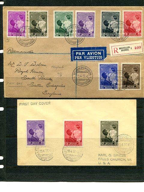 Belgium  2  First Day covers  VF  -   Lakeshore Philatelics