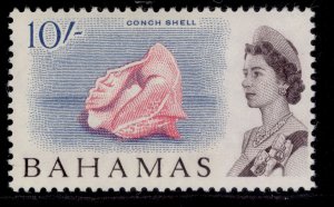 BAHAMAS QEII SG260, 10s rose, blue & chocolate, M MINT. Cat £16.