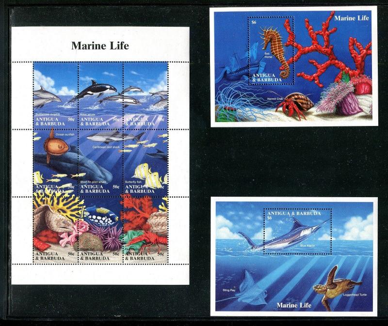 Antigua 1806-1808 MNH Marine Life Fish Corals 1994. x29328