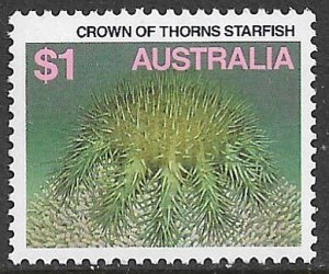 AUSTRALIA 1984-86 $1.00 Crown of Thorns Starfish Marine Life Issue Sc 920 MNH