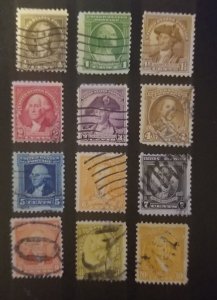 US Scott 704-715 George Washington Bicentennial Stamp Set Used T7078