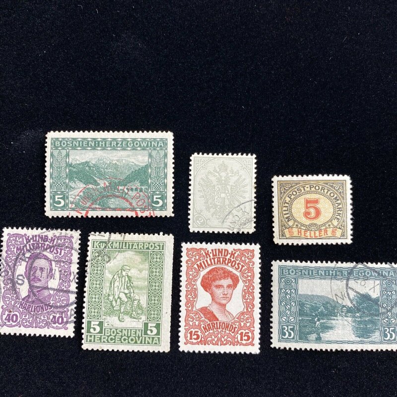 Early Bosnia Used Stamp Lot- Interesting Cancellations #0115