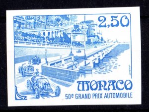 Monaco 1992 Sc#1807 GRAND PRIX OF MONACO 50th.Color Proof IMPERFORATED MNH