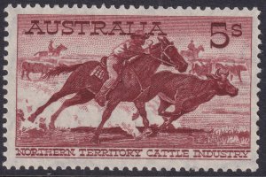 Sc# 331a Australia Aboriginal Stockman 1964 5/ white paper issue MNH CV $120