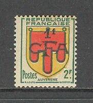 REUNION Sc# 284 MH F Currency 1fr on 2fr