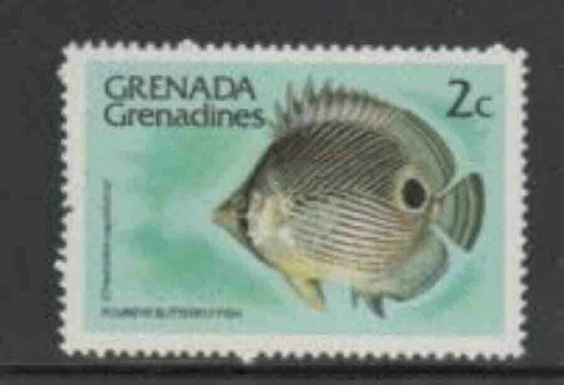 GRENADA GRENADINES #394 1980 2c FOUREYE BUTTERFLY FISH MINT VF NH O.G