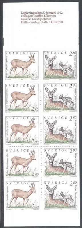 Sweden 1921b MNH Complete Booklet - Deer