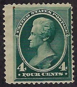 US Scott #211 Mint Hinged OG Fine with small thin