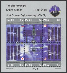 Palau 507 af, 508-511 sheets, MNH. International Space Station. 1999.