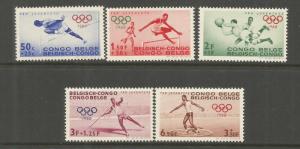 BELGIAN CONGO  B43-B47  MINT HINGED,  17TH OLYMPIC GAMES, ROME