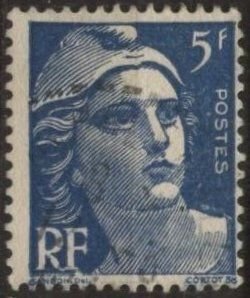 France 579 (used) 5fr Marianne, blue (1947)