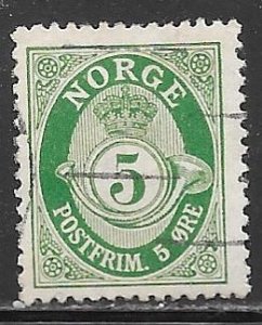 Norway 77: 5o Posthorn, used, F-VF