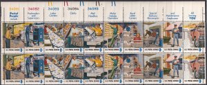 Sc# 1489 / 1498 U.S 8¢ Postal Service Employees plate No. blk of 20 MNH 1973