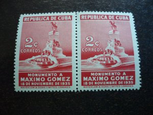 Stamps - Cuba - Scott# 332-336, E9 Mint Hinged Partial Set of 6 Stamps in Pairs