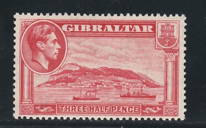 GIBRALTAR 1938 KGVI ROCK 11/2D RARE PERF 13.5