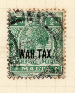 Malta 1918 Early Issue Fine Used 1/2d. War Tax Optd 029103