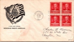 FDC 1940 SC #875 Farnam Cachet - Jefferson, GA - Block Of 4 - F71408