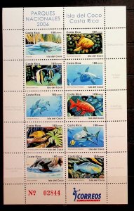 COSTA RICA Sc 593 NH MINISHEET OF 2006 - SEA LIFE - (CT5)