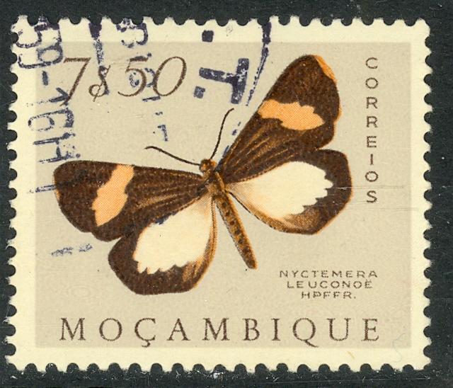 MOZAMBIQUE 1953 7.50e BUTTERFLIES AND MOTHS Pictorial Sc 381 VFU