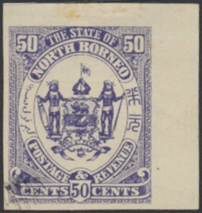 North Borneo  SG 82      SC#  69  IMPERF  bbrc with hinge see details & scans
