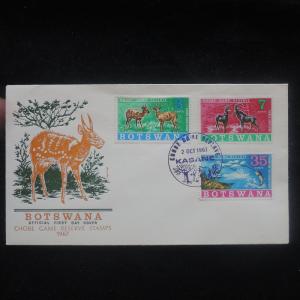 ZS-P376 BOTSWANA - Animals, Fdc, Chobe Game Reserve Stamps 1967 Cover