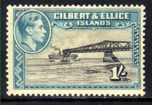 Gilbert & Ellice Islands 1939 - 55 KGV1 1/-d  SG 51a MM Perf 13.5  ( H746 )