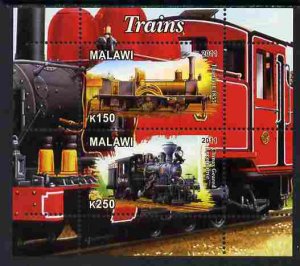 MALAWI - 2011 - Steam Locomotives #2 - Perf 2v Sheet - MNH - Private Issue