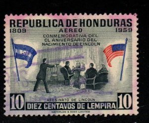 Honduras  Scott C293  Used  Lincoln, Flag airmail stamp