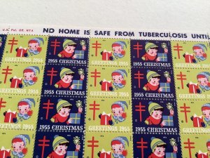 Christmas 1955 seals  Cinderella stamps mounted mint  folded Ref R50285