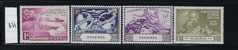 NIGERIA SCOTT#75-78 1949 UPU ISSUE-  MINT LIGHT HINGED