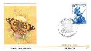 Monaco, Worldwide First Day Cover, Butterflies, Europa