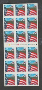 U.S. Scott Scott #3495a American Flag Stamp - Mint NH Booklet Pane